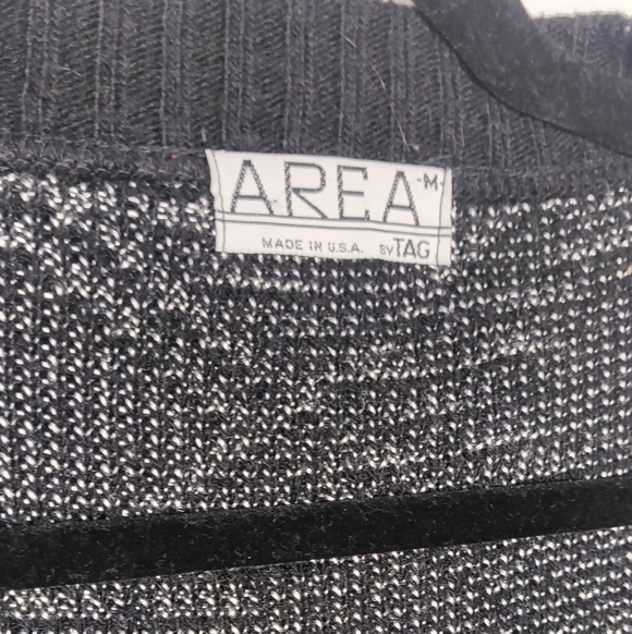 AREA Black & White Diamond Pattern Knit Oversized Cardigan - Picture 3 of 4